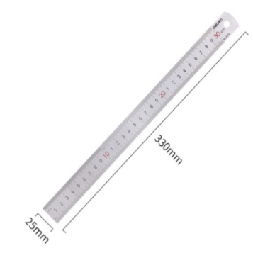 得力（deli） 8463 不锈钢直尺 30cm（银色）