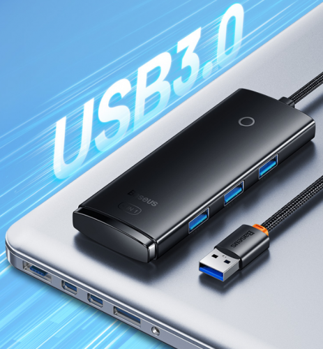 拓展坞 倍思 USB分线器3.0高速扩展坞4口拓展坞HUB集线器 适用苹果华为联想笔记本电脑延长线/转接头/转换器