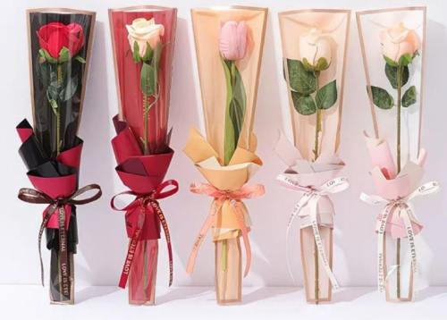 包装纸 花束包装纸 单支花束包装纸  防水鲜花包装纸  5色各10个  50张/包