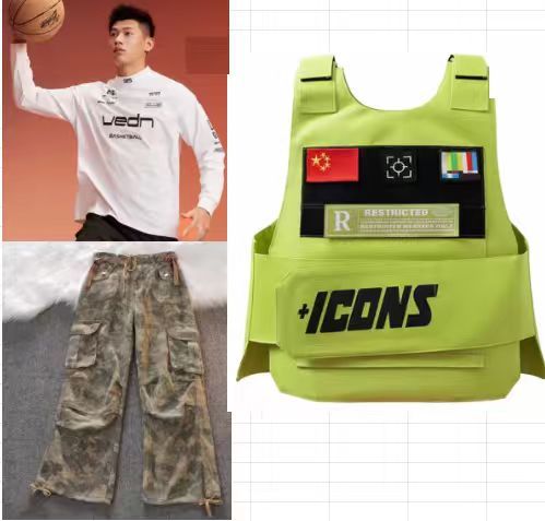 街舞服装  含上衣+裤子+马甲