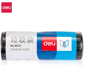 得力(deli) 办公垃圾袋  塑料袋 黑色45cm*55cm 垃圾袋9573 30只装 1卷